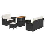 vidaXL Ensemble de canapé de jardin 8 Pièces Noir polyrotin