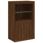 vidaXL Armoire latérale avec lumières LED chêne marron bois ingénierie