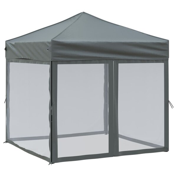 vidaXL Tente de réception pliable avec parois Anthracite 2x2 m