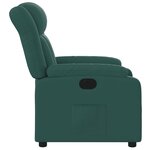 vidaXL Fauteuil inclinable électrique Vert foncé Tissu
