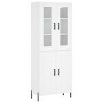 vidaXL Buffet haut Blanc 69 5x34x180 cm Bois d'ingénierie