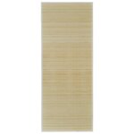 vidaXL Tapis en bambou naturel à latte rectangulaire 80 x 200 cm