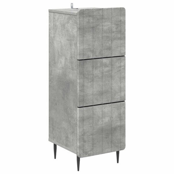 vidaXL Armoire à tiroirs Gris béton 33 x 34 5 x 92 cm
