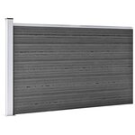 vidaXL Ensemble de panneau de clôture WPC 353x105 cm Noir