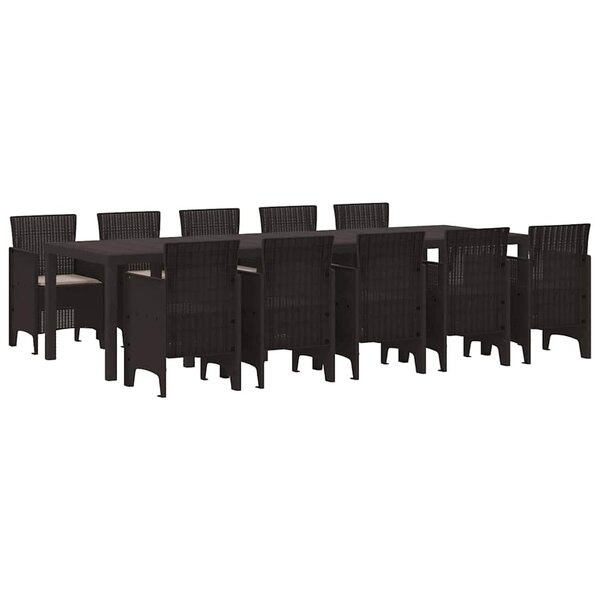vidaXL Ensemble de salle à manger pour jardin 11 Pièces Marron et Taupe
