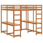 vidaXL Lit superposé et bureau et échelle 180x200cm bois de pin massif