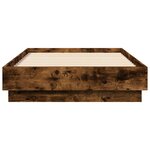 vidaXL Cadre de lit sans matelas avec lumières LED chêne fumé 75x190cm