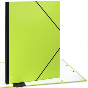 Carton à dessin- ACROPAQ- 52 x 72 cm- 2 Fermetures élastiques- Dos Extensible- Vert- Certifié FSC