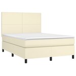 vidaXL Sommier à lattes de lit avec matelas Crème 140x190cm Similicuir