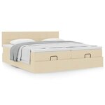 VidaXL Cadre de lit ottoman avec matelas crème 200x200cm tissu