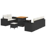 vidaXL Ensemble de canapé de jardin 8 Pièces Noir polyrotin