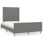 vidaXL Cadre de lit sans matelas gris foncé 120x190 cm tissu