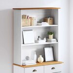 vidaXL Hutch ASKIM Blanc 91 x 30 x 104 cm Bois massif en pin