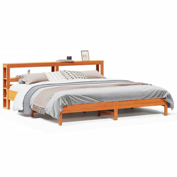 vidaXL Cadre de lit sans matelas cire marron 180x200cm bois pin massif