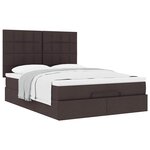 VidaXL Cadre de lit ottoman avec matelas marron foncé 140x200 cm tissu