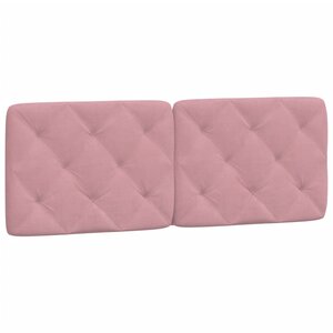vidaXL Coussin de tête de lit rose 120 cm velours