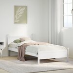 vidaXL Cadre de lit sans matelas blanc 75x190 cm bois de pin massif