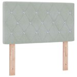 vidaXL Tête de lit LED avec des boutons en cristal capitonnés gris clair de 80 cm en velours