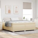 vidaXL Cadre de lit Crème 200 x 200 cm tissu