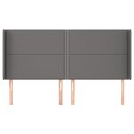 vidaXL Tête de lit avec oreilles Gris 183x16x118/128 cm Similicuir
