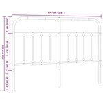 vidaXL Tête de lit métal noir 150 cm