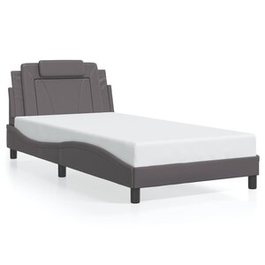 vidaXL Cadre de lit Viana sans matelas gris 100x200 cm similicuir