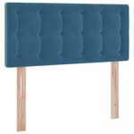 vidaXL Lit de Rangement avec matelas Bleu foncé 90 x 200 cm Velours