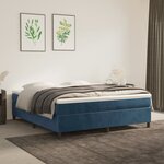 vidaXL Cadre de lit Bleu foncé 160x200 cm Velours
