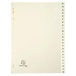 Intercalaires Imprimés Carte Peau 155g 24 Positions De A À Z - A4 - Ivoire - Exacompta