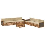 vidaXL Ensemble de canapés d'extérieur 9 pc Naturel et Beige