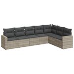 vidaXL Salon de jardin avec coussins 7 Pièces gris clair résine tressée
