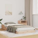 vidaXL Cadre de lit Marron Bois massif en pin