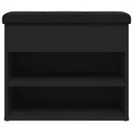vidaXL Banc à chaussures noir 62x32x50 cm bois d'ingénierie