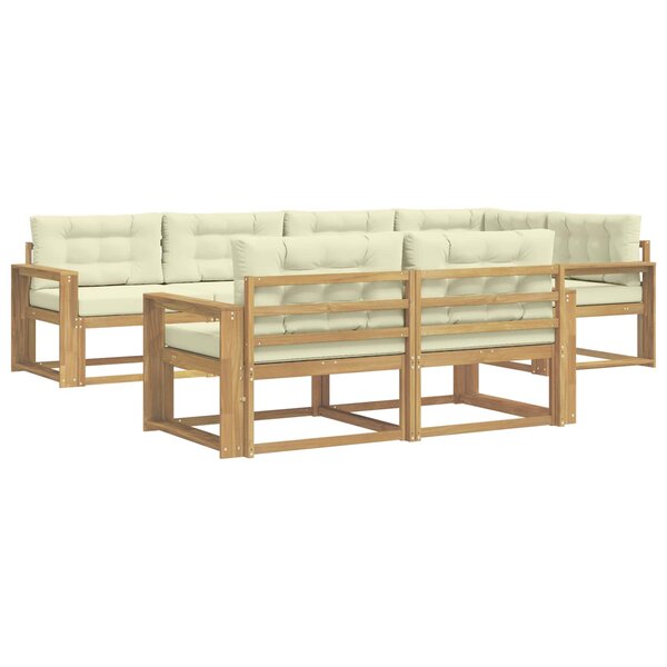 vidaXL Ensemble de canapés d'extérieur 6 Pièces Blanc et crème Polyester