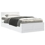 vidaXL Cadre de lit avec tête de lit sans matelas blanc 90x200 cm
