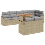 vidaXL Ensemble de canapé de jardin 9 Pièces Beige Poly rotin