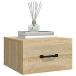 vidaXL Table de chevet murale Chêne sonoma 35x35x20 cm