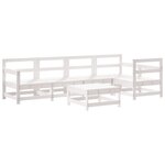vidaXL Salon de jardin 6 Pièces Blanc Bois de pin massif