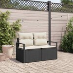 vidaXL Canapé de jardin Noir 120 x 62 x 69 cm polyrotin