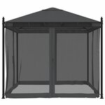 vidaXL Tonnelle avec parois en filet anthracite 2 93x2 93 m acier