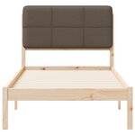vidaXL Cadre de lit avec tête de lit rembourrée Taupe 75 x 190 cm