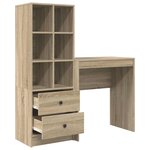 vidaXL Bureau avec tiroir avec étagère 2 Pièces Chêne Sonoma