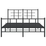 vidaXL Cadre de lit métal avec tête de lit/pied de lit noir 135x190 cm