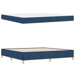 vidaXL Lit à ressorts Bleu et Bleu Foncé et Blanc 200 x 200 cm tissu