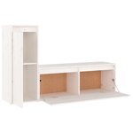 vidaXL Meubles TV 2 Pièces Blanc Bois massif de pin
