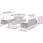 vidaXL Ensemble de canapé de jardin 9 Pièces Gris clair et gris foncé
