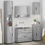 vidaXL Ensemble de mobilier de salle de bain 5 Pièces Gris Sonoma