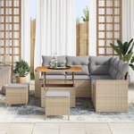 vidaXL Ensemble de canapé de jardin 8 Pièces beige et gris clair