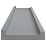 vidaXL Étagères à rebord pour cadre photo 2 Pièces Gris 60x9x3 cm MDF