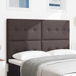 vidaXL Tête de lit LED avec bandes LED Marron foncé 144 cm tissu